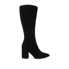 AMEYLIA Knee-High Boots in Black Faux Suede