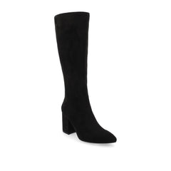 AMEYLIA Knee-High Boots in Black Faux Suede