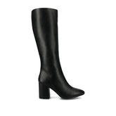 AMEYLIA Vegan Leather Knee-High Boots in Black