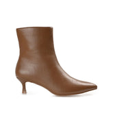 ARELY Wide Fit Pointed Toe Booties in Brown PU