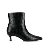Arely Pointed Toe Booties in Black Croco