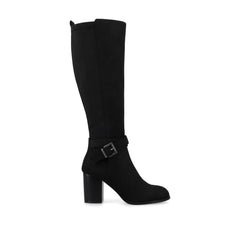 Avalonn Knee-High Dress Boots in Black Suede