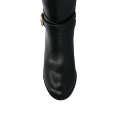 Avalonn Knee-High Wide-Calf Dress Boots in Black