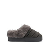 Blair Slippers in Faux Suede - Charcoal