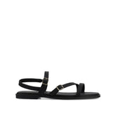 Brianna Ankle Strap Sandals in Black Lizard
