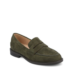 Brooks Penny Loafer in Wide - Olive