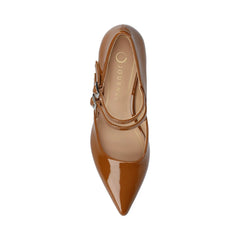 CARNATION MARY JANE PUMPS - Cognac