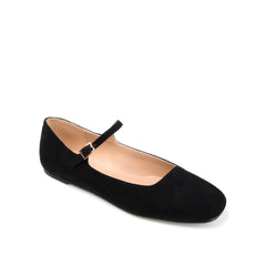 Carrie Wide Fit Faux Suede Ballet Flats in Black