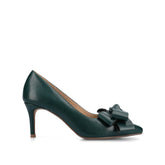 Crystol Stiletto Pump Heels in Vegan Leather - Wide Width (Pine)