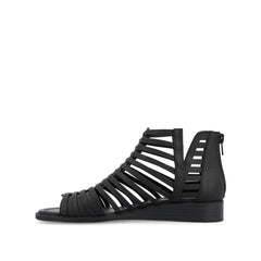 Delilah Vegan Leather Gladiator Sandals in Black