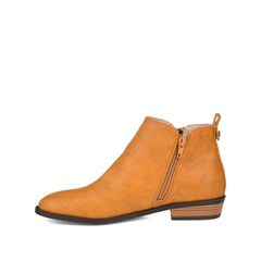 Ellis Zip-Up Bootie in Vegan Leather - Mustard