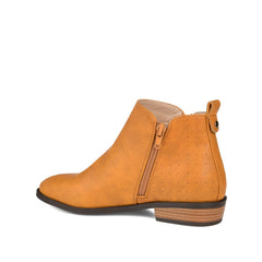 Ellis Zip-Up Bootie in Vegan Leather - Mustard