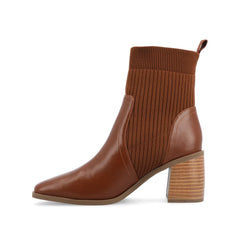Harlowe Chelsea Booties in Vegan Leather - Brown