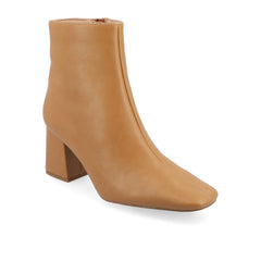HAYLINN Wide Vegan Leather Booties - Tan