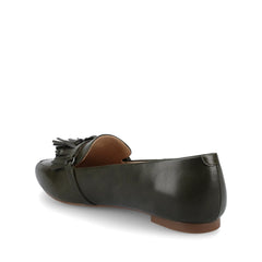 Jannah Tassel Loafer Flats in Wide - Olive