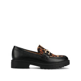 JESSAMEY Leopard Faux Horse Bit Loafer Flats