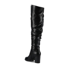 Kaison Faux Suede Thigh High Boots - Black