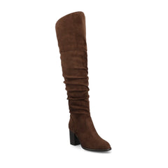 Kaison Chocolate Suede Thigh-High Boots