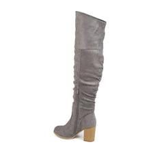 Kaison Boots in Wide Width & X-Wide Calf - Grey Faux Suede