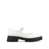 KAMIE LUG SOLE MARY JANE FLATS - White PU