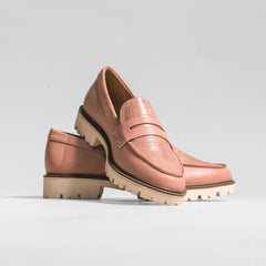 KENLY LOAFER FLATS IN VEGAN LEATHER - Blush PU