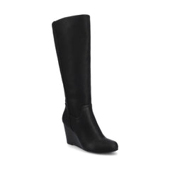 Langly Knee-High Boots in Vegan Leather - Black