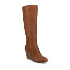 Langly Knee-High Boots in Vegan Leather - Brown