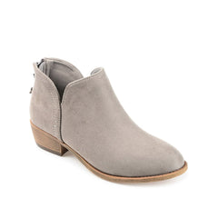 LIVVY Wide-Calf Faux Suede Zip-Up Booties in Grey