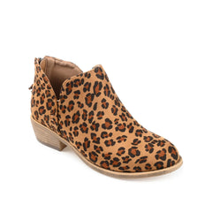 LIVVY Zip-Up Booties in Faux Suede - Leopard Print
