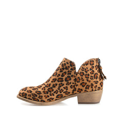 LIVVY Zip-Up Booties in Faux Suede - Leopard Print