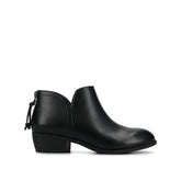 LIVVY Wide Zip-Up Booties in Black PU