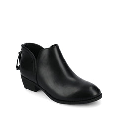LIVVY Wide Zip-Up Booties in Black PU
