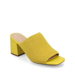 LORENNA Mule Block Heels in Knit Fabric - Mango
