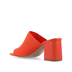 LORENNA Wide Block Heel Mules - Orange