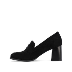 Malleah Wide Block Heel Loafers - Black