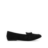 Marci Faux Suede Loafer Flats in Wide - Black