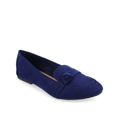 Marci Loafer Flats in Faux Suede - Navy Nubuck