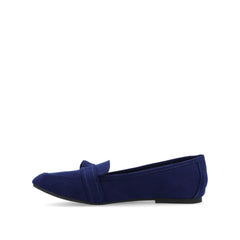 Marci Loafer Flats in Faux Suede - Navy Nubuck