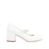 OKENNA Mary Jane Pump Heels in White