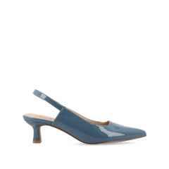 PAULINA Patent Kitten Heels in Wide - Patent Blue