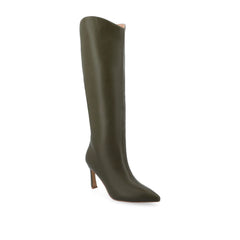 REHELA Knee-High Boots in Vegan Leather - Olive