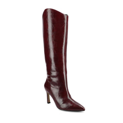 REHELA Knee High Boots in Vegan Leather - Oxblood Patent