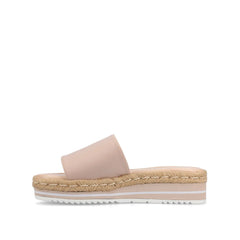 Wide Fit Rosey Espadrille Wedge Heel Sandals in Blush