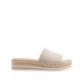 Taupe Rosey Espadrille Wedge Heeled Slide Sandals