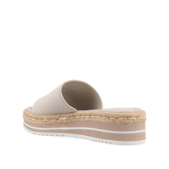 Taupe Rosey Espadrille Wedge Heeled Slide Sandals