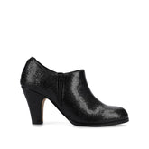 SANZI Zip-Up Booties in Faux Suede - Black Lizard