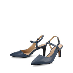 Scipio Stiletto Pump Heels in Wide - Navy PU