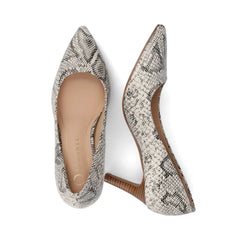 SCYLEE Snake Stiletto Pump Heels in Vegan Leather