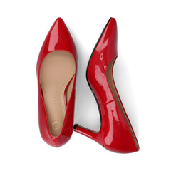 SCYLEE Wide-Fit Patent Stiletto Heels in Red