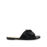 SERLINA Pleated Slide Sandals in Wide - Black